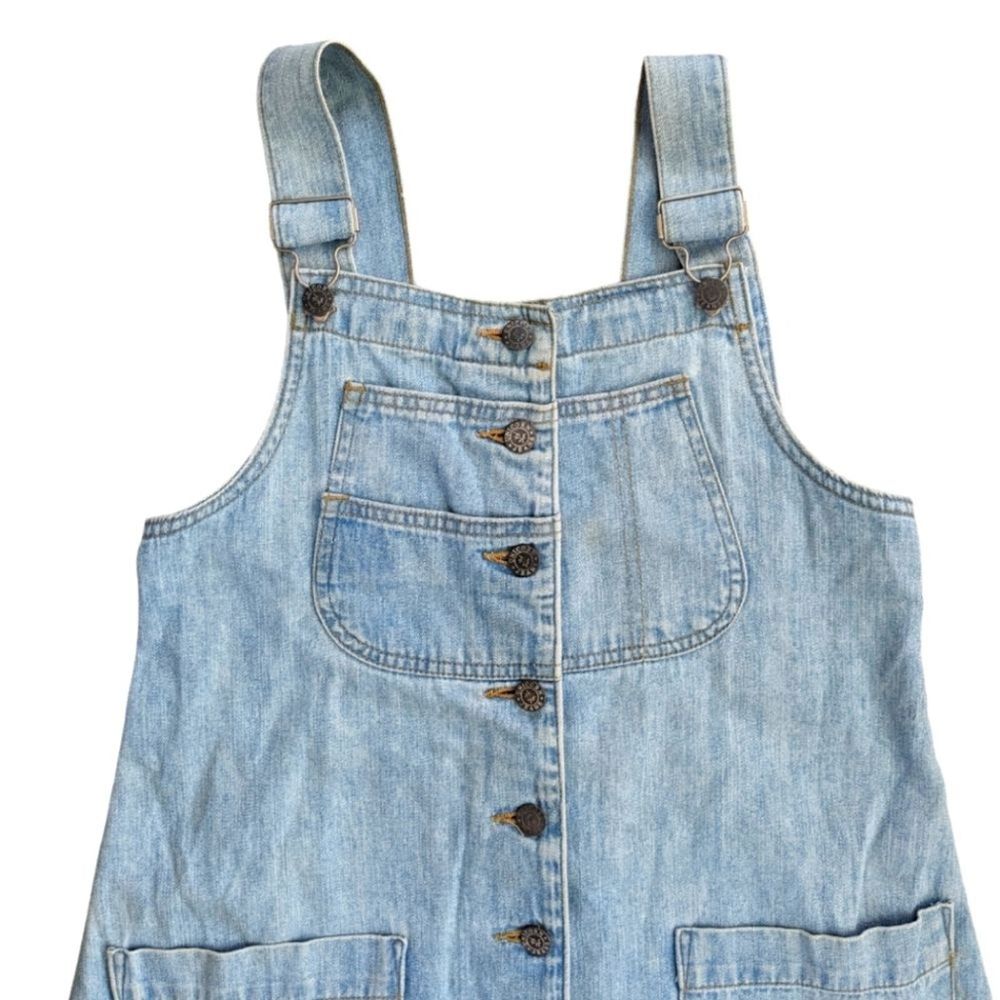 VTG Unicorn Fair denim overall dress with button down middle Medium